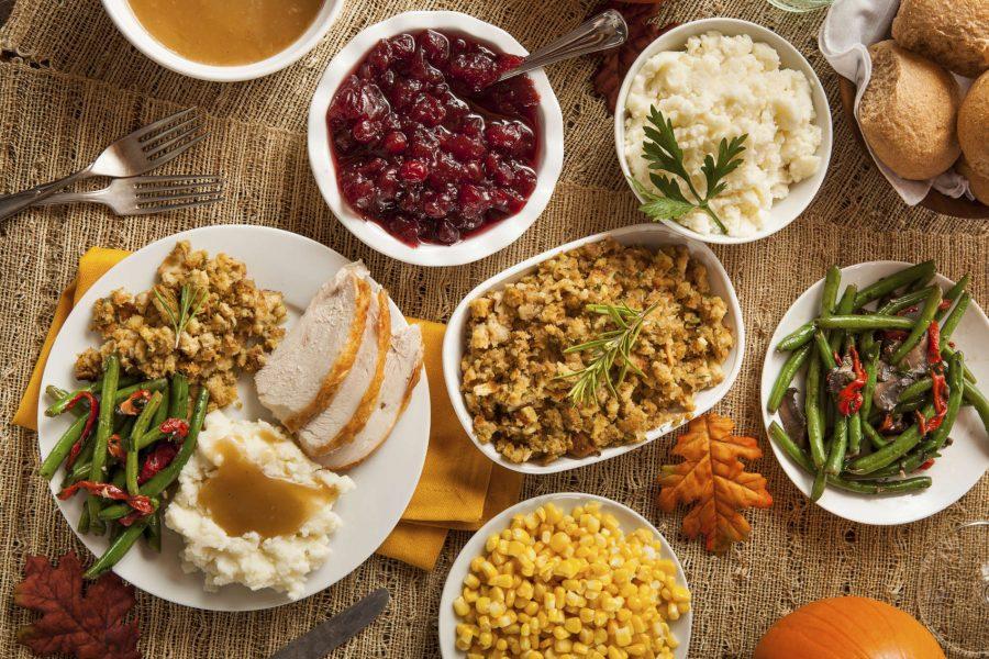 Homemade+Turkey+Thanksgiving+Dinner+with+Mashed+Potatoes%2C+Stuffing%2C+and+Corn