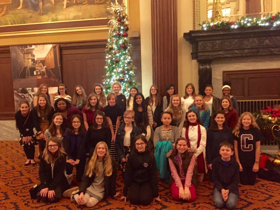 Some members of this years Drama Club at The Ohio Theater at Playhouse Square seeing A Christmas Carol.