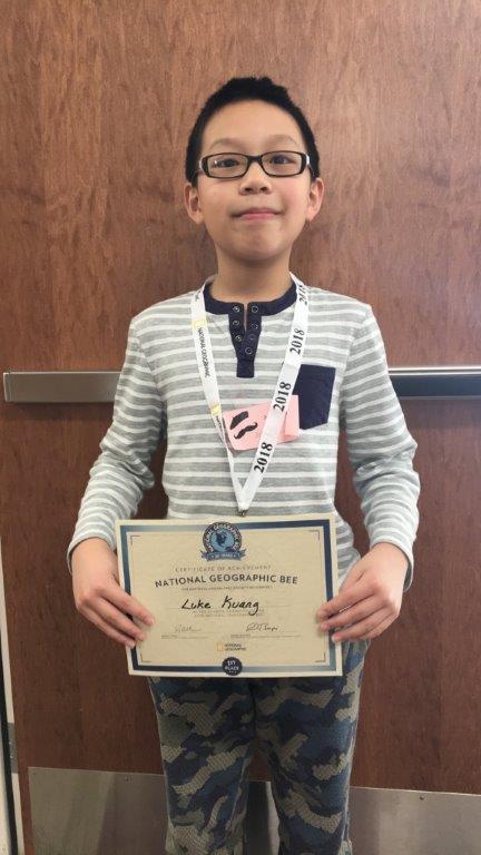 Sixth Grader, Luke Kuang, Wins Mayfield Middle School Geography Bee