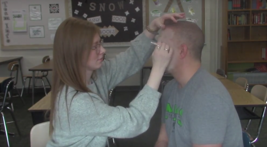 Ms. Fasola and Mr. Yasenosky try the Bratz Doll Challenge in a makeup tutorial